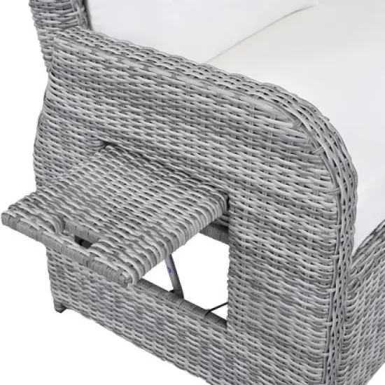 5-Piece Outdoor Rattan Furniture Set Patio Conversation Set with Recliners, Adjustable Table & Ottomans-- Frevyn image {14}