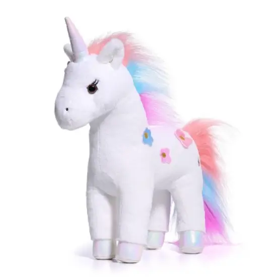 FAO Schwarz 13" White Unicorn Glow in the Dark Toy Plush image {3}
