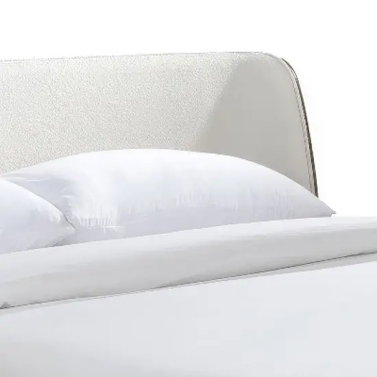 HOMES: Inside + Out 3pc Full Riverstone Mid-Century Boucle Platform Bedroom Set with 2 Nightstands Walnut image {9}