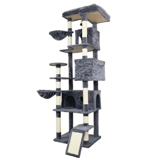Racxily 84 in Cat Tree Tower with Large Condo Sisal Scratching Post Big Hammock and Top Platform image {5}