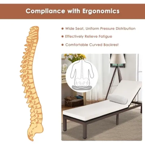 Tangkula 2PCS Patio Adjustable Rattan Recliner Chaise Lounge Chair w/ Cushion Wheels image {5}