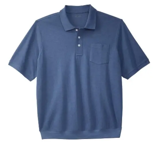 KingSize Men's Big & Tall Banded Bottom Pocket Shrink-Less&trade; Piqu&eacute; Polo Shirt image {6}
