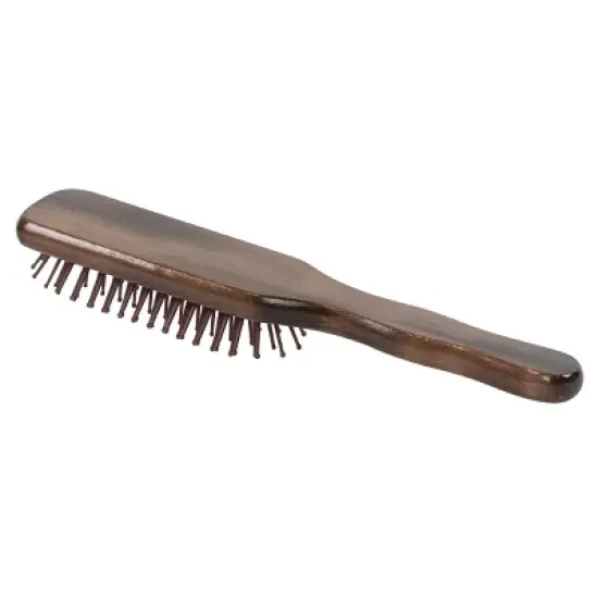 Bass Brushes 3 Series Style & Detangle Men's Hair Brush with Nylon Pin Solid Beech Wood Handle 7 Row Espresso image {3}