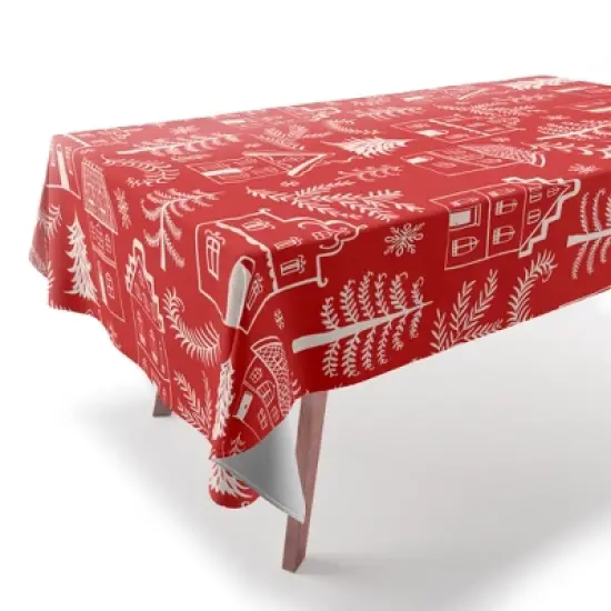 Pimlada Phuapradit Christmas village Red Tablecloth -Deny Designs image {1}