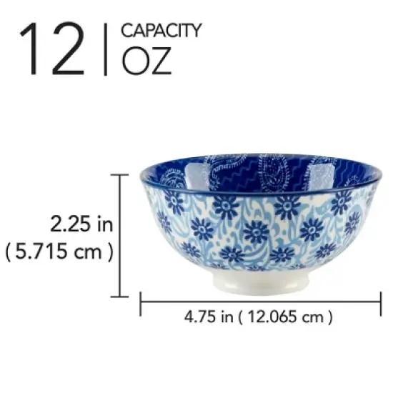 Certified International Set of 6 13pc Carnival All Purpose Bowls Blue image {8}