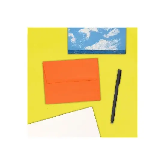 JAM Paper A2 Colored Invitation Envelopes 4.375 x 5.75 Orange Recycled WDBH602 image {3}