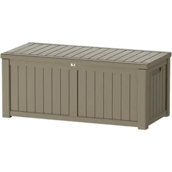 BI&SEA 150 Gallon Waterproof Deck Box-094A,Lockable Resin Storage Box for Patio Furniture Cushions Garden Tools and Outdoor Delivery Storage image {7}