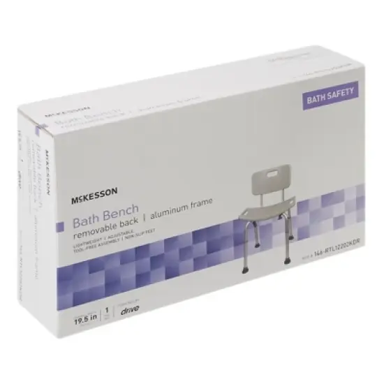 McKesson Bath Bench with Removable Back Shower Chair, 1 Count image {3}