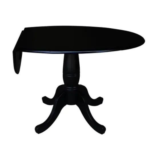 Davidson Round Dual Drop Leaf Pedestal Table Black - International Concepts image {2}