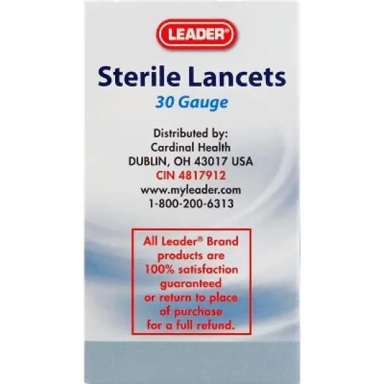 Leader 30 Gauge Sterile Lancets 100 ea image {1}