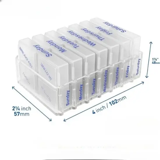 Ezy Dose Weekly Pill Chest with Removable Daily Compartments image {1}