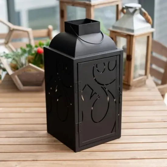 Seven20 Star Wars Black Stamped Lantern | Rebel Insignia Pattern | 14 Inches Tall image {4}