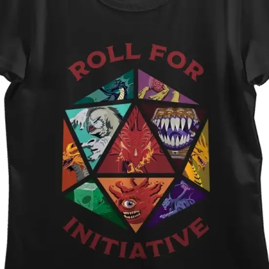 Dungeons & Dragons Roll For Initiative Crew Neck Short Sleeve Black Women&rsquo;s T-shirt image {1}