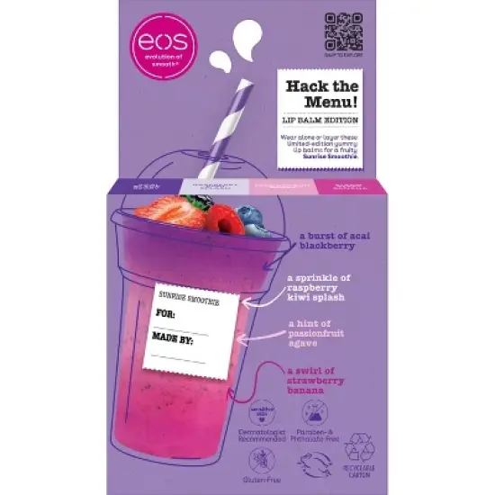 eos Limited Edition Lip Balm Variety Pack - Sunrise Smoothie - 0.56oz/4pk image {1}