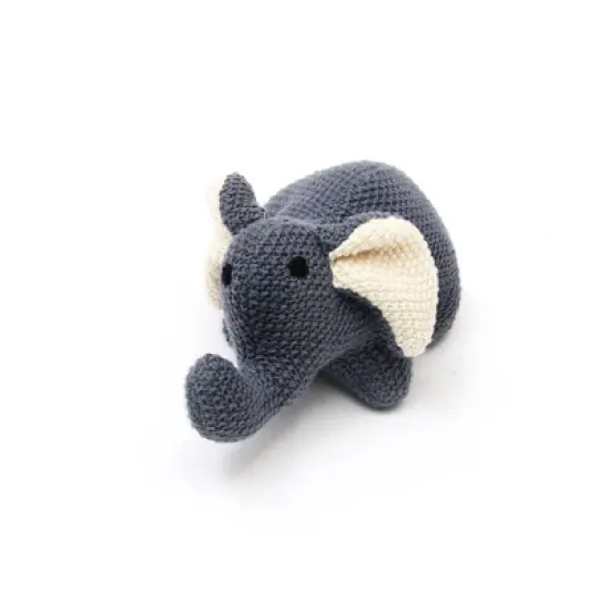 TopComfy Baby and Toddler Learning Toy Handmade Cotton Elephant Plush Toy for Comfort and Playtime, Dark Blue, 7.5"*3.5"*3" image {1}