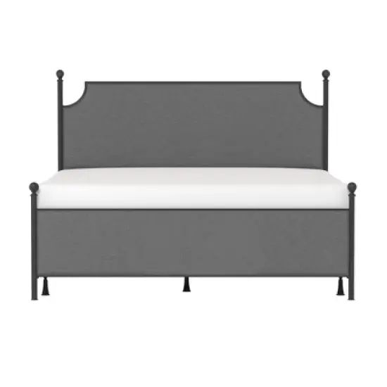 McArthur Metal and Upholstered Bed Matte Black/Gray Fabric - Hillsdale Furniture image {3}