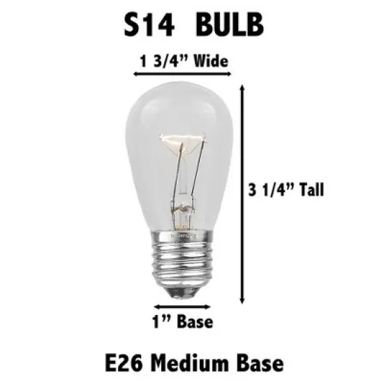 Novelty Lights 100 Feet Heavy Duty Light Strings and Sets with 50 In-Line E26 Sockets, Brown Wire PVC Stringer, 24" Spacing, Non-Connectable image {7}