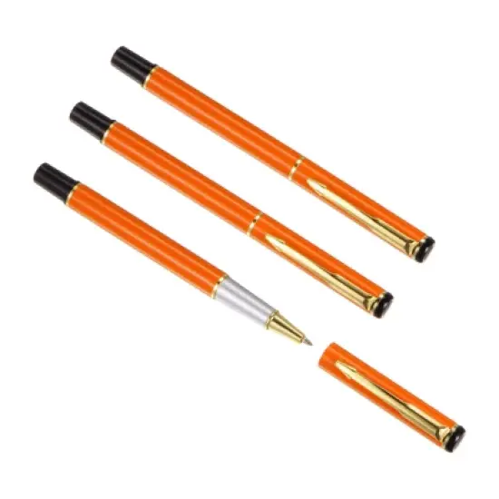 Unique Bargains Business Office Metal Smooth Writing Black Ink Ballpoint Pens 3 Pcs image {9}