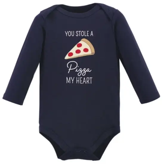 Hudson Baby Infant Boy Cotton Long-Sleeve Bodysuits 5pk, Pizza image {5}