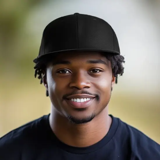 Dalix Flat Billed Baseball Cap Adjustable Hat Size M L XL in Black image {3}