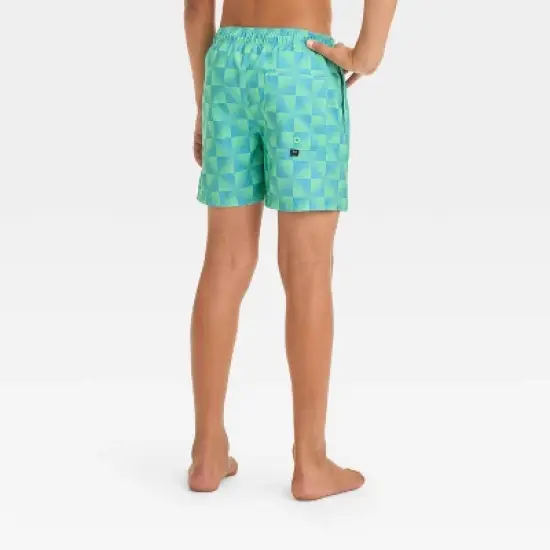 Boys' Plaid Swim Shorts - art class&trade; Green image {1}