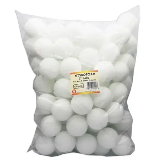 Hygloss&reg; Craft Foam Balls, 2 Inch, White, Pack of 100 image {3}