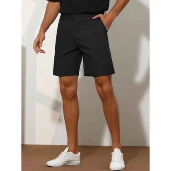 Lars Amadeus Men's Classic Fit Lightweight Flat Front Business Chino Shorts image {1}