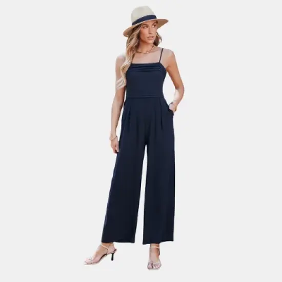Women's Elegant Navy Jumpsuit for Effortless Style - Cupshe image {6}