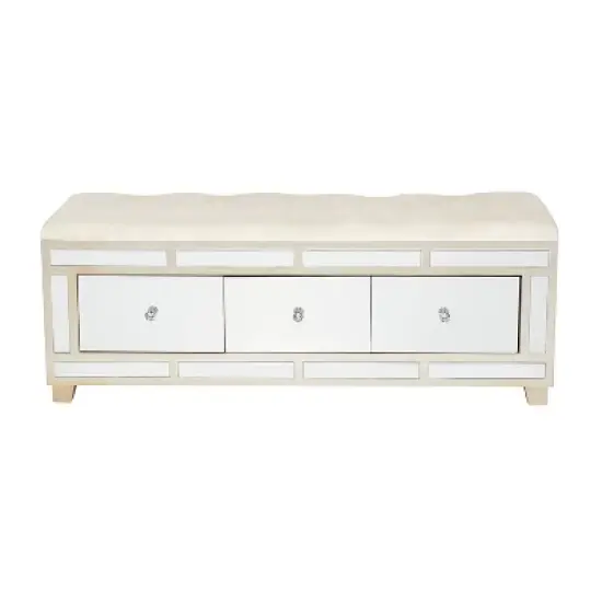 18" x 47" Glam Wood Bench - Olivia & May image {7}