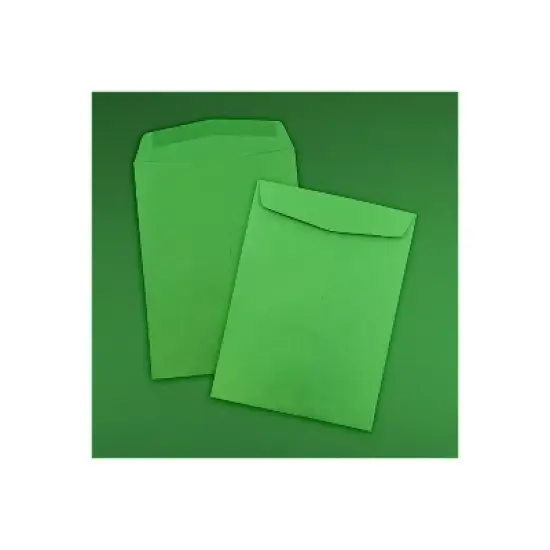 JAM Paper 10 x 13 Open End Catalog Colored Envelopes Green Recycled 100/Pack (V0128190) image {3}