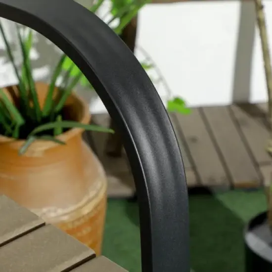 Resenkos Aluminum Frame 3 Pieces Bar Set, Two Tall Chairs, HDPE, Aluminum, Brown And Black image {3}