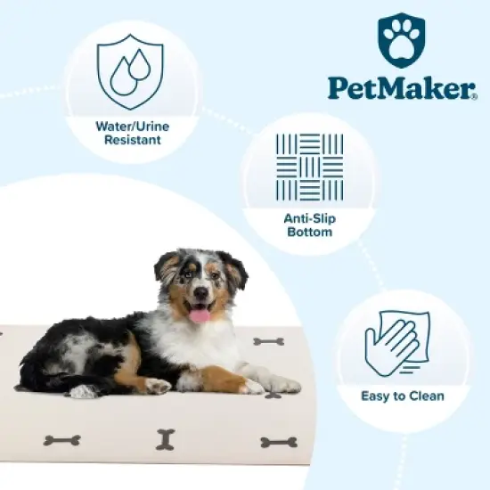 Dog Mat for Food Water, Crate Pad, Floor Protector Large and XL, Dog Bones image {2}