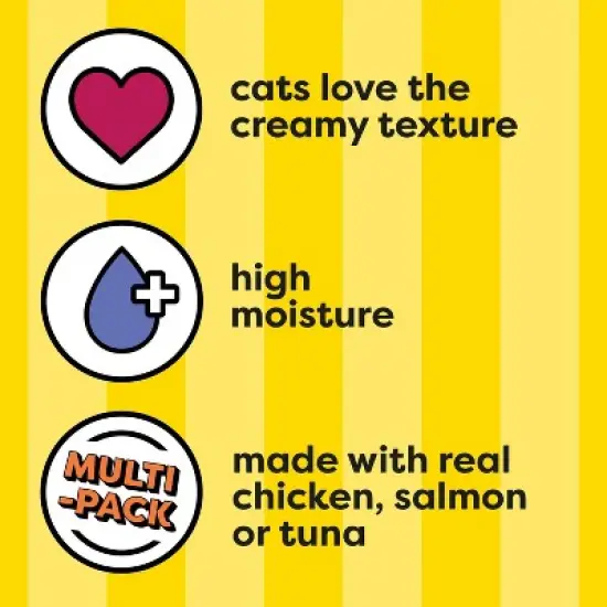 Temptations Creamy Purrrr-ee Chicken, Salmon and Tuna Lickable Squeezable Cat Treats Variety Pack - 24ct/10.1oz image {7}