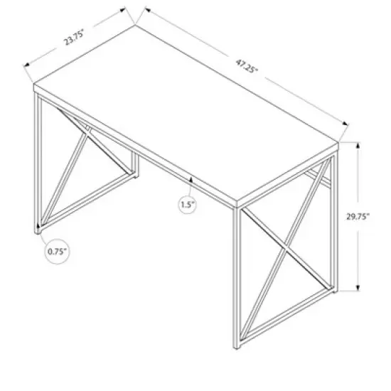 Monarch Specialties Computer Desk, Contemporary Home & Office Desk, Scratch-Resistant, 48&rdquo; L image {2}