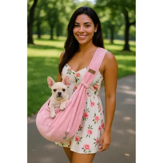 Parisian Pet 'Sling Carrier' for Dogs & Cats &ndash; Travel-Friendly, Stylish Pink Sling Carrier for Pets image {2}