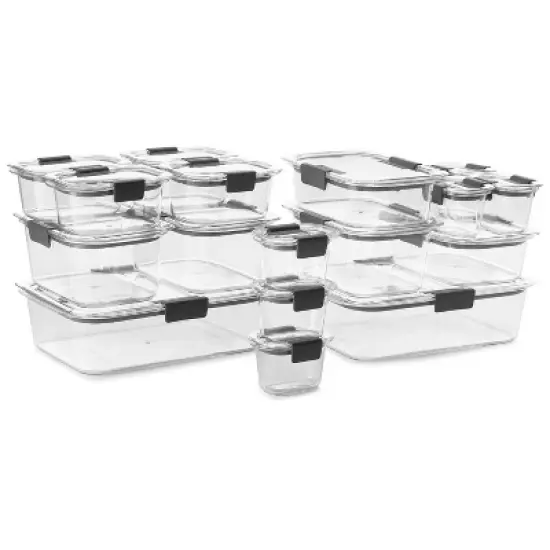 Rubbermaid Brilliance 36pc Plastic Food Storage Container Set: Clear, Microwave & Freezer Safe, Dishwasher Safe, Lifetime Warranty image {7}