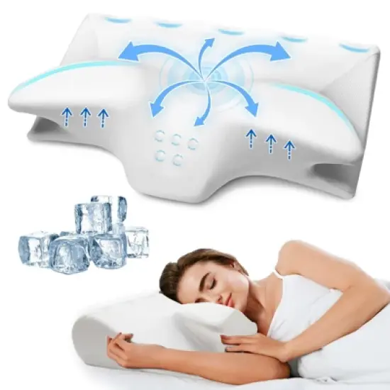 Hyleory Memory Foam Pillow with Arm Rest for Side Sleepers, Ergonomic Support for Neck and Shoulder Relief, Cooling Cover image {1}