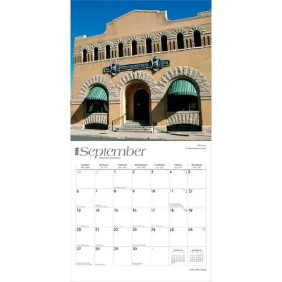 BrownTrout Lone Star State Texas Places 2026 12"x24" Hanging Square Wall Calendar Plastic-Free image {3}