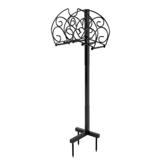 WELLFOR 100' Detachable Freestanding Hose Holder Black image {3}