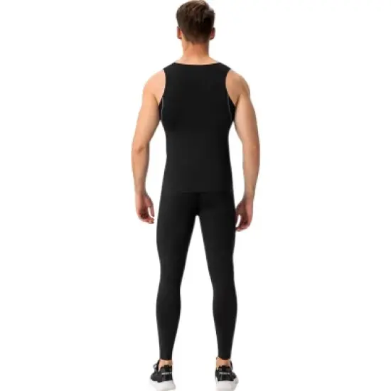 Anna-Kaci Active Men's Compression Tank Top with Scoop Neck Design and Slimming Body Shaper Fit image {6}