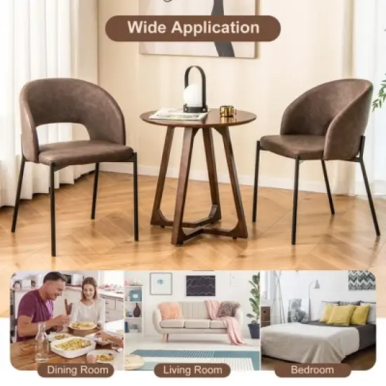 Costway Dining Chair Set of 2/4 with High-density Sponge Cushion Sturdy X-shaped Frame image {4}