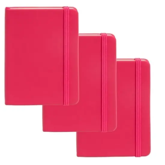 Simply Genius A6 Pocket Size Mini Notebooks with Hardcover - 124 pages (3.7" x 5.7") with Inner Pocket (Pink, 3 Pack) image {8}