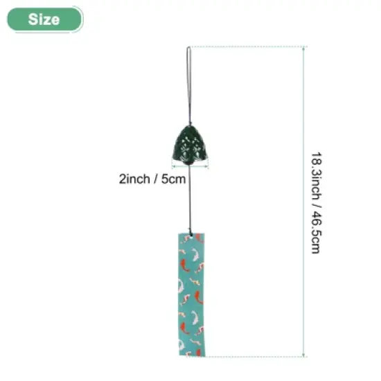 Unique Bargains Metal Vintage Outdoor Wind Chime 2" x 18.3" Bronze Tone 1 Pack image {2}