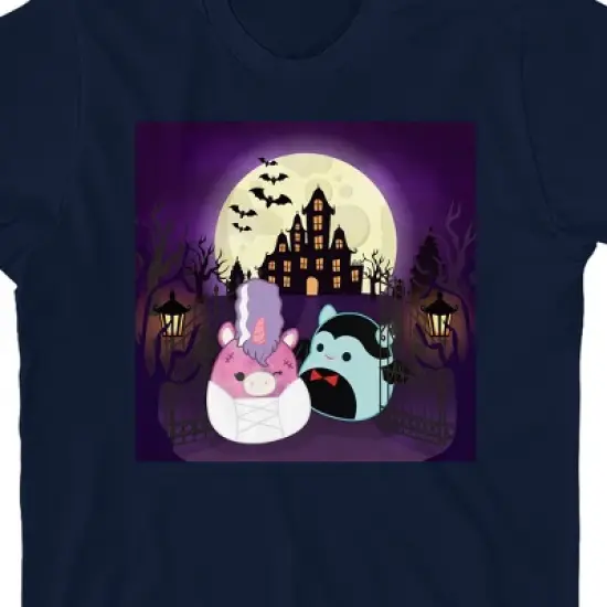Squishmallows Halloween Forest and Moon Youth Blue Short Sleeve Tee image {1}