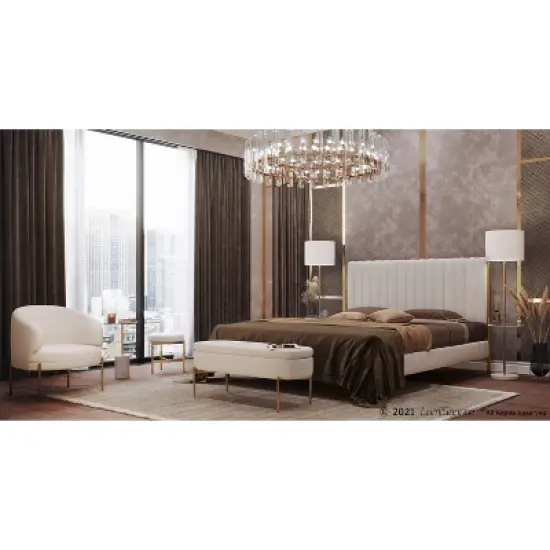 King Chloe Steel/Velvet Upholstered Headboard - LumiSource image {10}