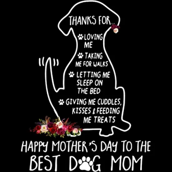 Junior's Design By Humans Happy Mothers Day Best Dog Mom Thanks By MiuMiuShop T-Shirt image {1}