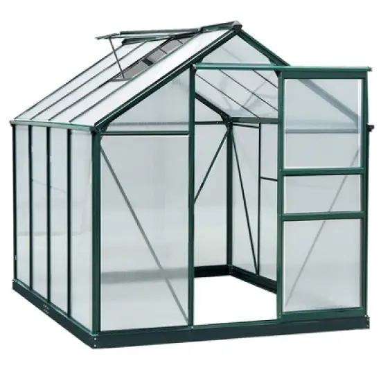 Outsunny Walk-in Plant Greenhouse for Backyard/Outdoor Use with Window and Door, Aluminum Frame, PC Board image {10}
