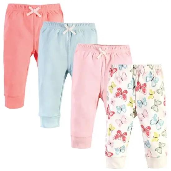 Touched by Nature Baby and Toddler Girl Organic Cotton Pants 4pk, Butterflies image {6}