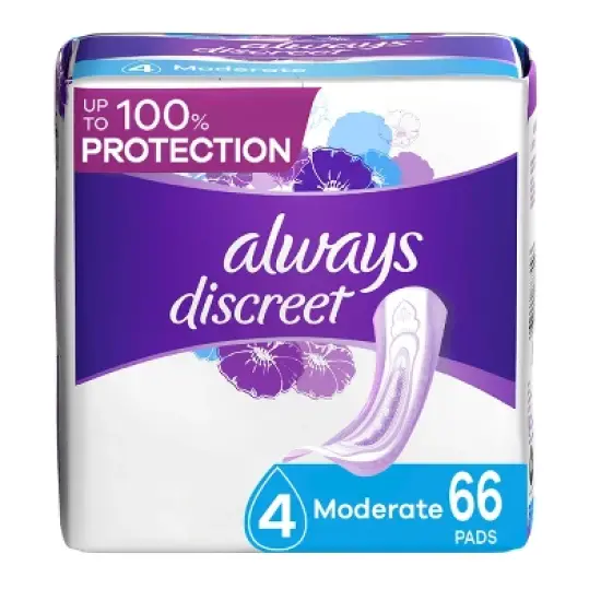 Always Discreet Incontinence & Postpartum Incontinence Pads for Women - Moderate Absorbency - Size 4 image {15}