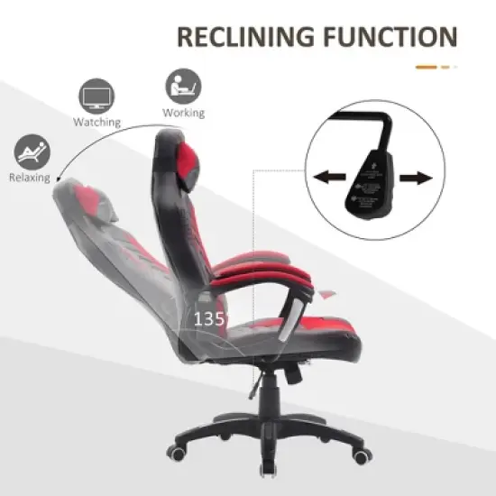 NicBex Adjustable Office Chair Modern PU Leather Ergonomic Massage Chair Gaming Chair with 6 Vibration Points, Heating Function for Office, Study image {3}